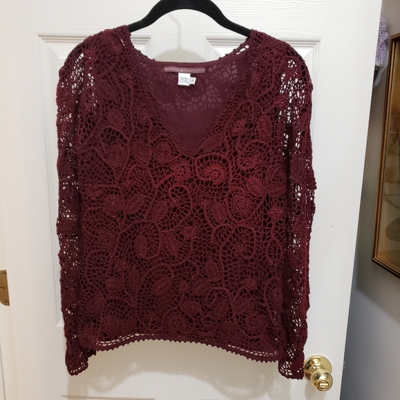 Peruvian Connection 2 Piece Crochet Sweater/Camisole S - Picture 1 of 15